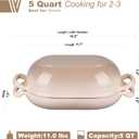 VORRINGARD Enameled Cast Iron Sourdough Bread Oven, Dutch Oven, Loaf Cast Iron Bread Pan for Homemade Bread Baking, Meatloaf Pan with Lid, 5QT, Latte