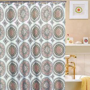Eclipse Fabric Shower Curtain Geometric Medallion Print 71" x 70"