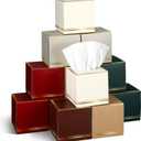 12 Pack Facial Tissues Cube Boxes Face Box 600 Sheets 3 Ply Soft Paper Square Tissues Bulk for Car Pocket Toilet Household Bedroom Family (Classic Retro Color)