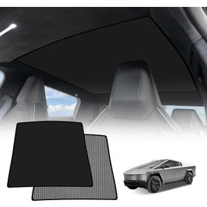 BestEvMod Foldable Roof Sunshade Compatible with 2026 2025 2024 Tesla Cybertruck Accessories Upgraded Heat Reflective Tech Accessories Sunroof Reflective Sun Shade (Roof Sunshade)