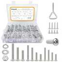815pcs Machine Screws Assortment Kit,#6-32#8-32#10-24 Phillips Pan Head nut and Bolt Assortment Kit (with Lock&Flat washersWrenches) Stainless Steel Screw Bolt nut washers Assortment kit with case