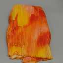 Floerns Women's Flower Print Halter Dress Sleeveless Pleated Boho Mini Dresses (Large, Orange Multi)