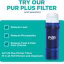 PUR 7-Cup Water Filter Pitcher, Cleaner, Great-Tasting Water, Dishwasher Safe, Powerful, Faster Filtration, LockFit Cap Design - White