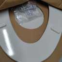 CHURCH Toilet Seat, Easy Clean Hinges Release for Deep Cleans, Durable Enameled Wood Seat, Elongated, Biscuit