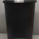 simplehuman 50 Liter / 13 Gallon Semi-Round Kitchen Step Trash Can with Secure Slide Lock, Black Plastic