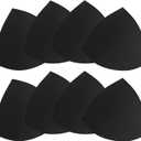 Bra Pad Insert,Removable Sport Bra Cup Triangle Breathable & Reusable Bra Pad for Yoga Bra,Swimsuits,Bikini (4 Pairs Black B/C)