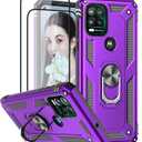 LeYi for Moto G Stylus 5G Case, Motorola G Stylus 5G Case with [2 Pack] Tempered Glass Screen Protector, Military Grade Protective Phone Case Cover with Kickstand Ring for Motorola G Stylus 5G, Purple