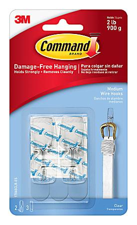 Command Clear Medium Wire Toggle Hook 2 lb Transparent 2 Hooks 3 StripsPack 
