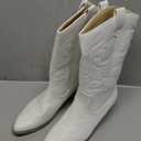 DREAM PAIRS Women's Cowboy Boots Mid Calf Cowgirl Boots Embroidery Stitched Western Boots Size 6.5