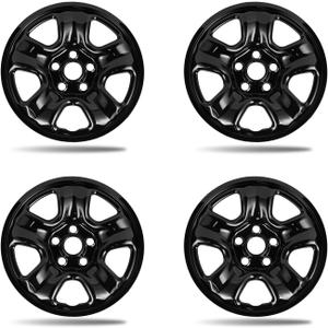 16 Inch ABS Wheel Skins for 2012-2016 Honda CR-V LX, Fits OEM Steel Wheels #42700-T0A-A01 / #42700-T1W-A01, Gloss Black Snap-On Wheel Covers 4-Pack