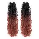 Toyotress Yanky Twist Crochet Hair - 16 Inch 2 Packs (30 Strands/Pcs) Fluffy Spring Mini Twist Passion Twist, Ombre Ginger Pre-Looped Crochet Braids Braiding Hair (16 Inch, OT350-2P)
