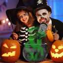 Halloween Decorations Indoor, Black Plastic witches cauldron, Cauldron Halloween Decor - DIY Floating Potion Set with Magic Floating Potion Bottles and Diffuser, Decoration for Spooky Vintage