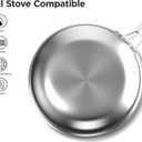 COOKER KING 11-Inch Hybrid Stainless Steel Wok with Lid, Nonstick Stir Fry Pan & Deep Frying Pan, Tri-Ply Clad Honeycomb Everyday Pan, Induction Ready, Oven & Dishwasher Safe, PFOA Free