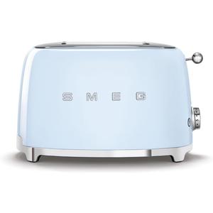 SMEG 2 Slice Toaster with 6 Presets and Defrost Function and Removable Crumb Tray TSF01PBUS, Pastel Blue