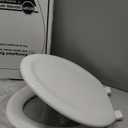 KOHLER Stonewood Quiet-Close, Elongated Toilet Seat Soft Close, Durable Wood, Easy Installation, Universal Fit, Home Essentials, White Finish, K-20466-0