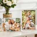 5x7 Acrylic Picture Frame Set of 6, 20mm Thick, Double-Sided Transparent Magnetic Frameless Photo Frame, Desktop Freestanding Display for Office or Home Decor
