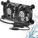 ELUTENG Dual Cooling Fan Whisper Quiet 80mm USB Fan 3 Adjustable High Speed USB Port Heatsink Fans Compatible for PS4, PS5, Router, Laptop, PC, Xbox Cooling Electronics