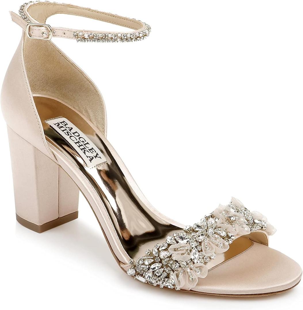 Badgley Mischka Women's Heeled Sandals - Block Heel Sandals for Women (9.5)