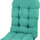 Adirondack Chair Cushion, Rocking Chair Cushion 44x19.4x4 inch, High Back Patio Cushions of Upper and Lower with Ties, Sunscreen and Fade-Resistant (Lake Blue, 1)
