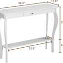 ChooChoo Narrow Console Table with Drawer, Chic Accent Sofa Table, Entryway Table, 39.3 Inch, White