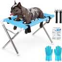 Dog Grooming Hammock Stand, Foldable Pet Bath Hammock with Mesh Sling