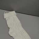 12 Inch Cable Knit Christmas Stockings Personalized Christmas Decorations Indoor Bulk Knitted Fireplace Stocking Hanging Ornaments for Tree Mantle Stair Railings Xmas Home Party Supplies, White