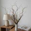 2pcs 35inch Black Yellow Artificial Stems Hanging Vines for Room vase Decor Bendable Realistic Texture Fake Tree for Home Party Christmas Halloween Decoration (VASE NOT Included)