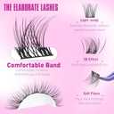 Geeneiya Natural Lash Clusters D Curl Eyelash Clusters 12+14MM Wispy Cluster Eyelash Extensions Short Individual Lashes Extension for Beginners, Soft Thin Band
