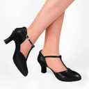 Women's Latin Ballroom Dancing Heels Wedding Pumps T-Strap Character Shoes