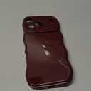 FABSPARK Phone Case for iPhone 17 Pro Max Case,Simple Wave Design Wavy Frame Soft Silicone Aesthetic for iPhone 17 Pro Max,Wine Red