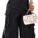 Womens Cargo Jumpsuit Sexy One Piece Outfit Wide Leg Romper Multi Pockets Overalls (Black)
