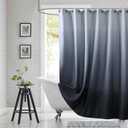 Fabric Shower Curtain, Black and Grey Ombre Shower Curtains for Bathroom, Modern Waterproof Bathroom Curtains, 72" W x 72" H