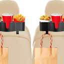 OUSHASAA 3-in-1 Car Headrest Backseat Organizer with 3.7" Backseat Cup Holder for Car, Seat Back Organizer with Hooks (2pc)