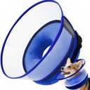 Inflatable Dog Cone Collar with Detachable Sturdy Shield,Soft&Lightweight-Ideal for Post-Surgery Recovery and Daily Wear,Suitable for Small Medium Large Dog Breeds(Blue,M+) (M PLUS(Neck:12-15"))