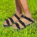 Lawn Aerator Shoes with Adjustable Strap and Heavy Duty Spikes for Grass Aerating Patio Garden One-Size-Fits-All Use for Yard Patio Lawn GardenBlack
