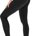 High Waisted Leggings for Women - No See Through Tummy Control Cycling Workout Yoga Pants with Pockets Reg & Plus (Large-X-Large, Black)