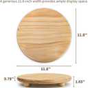 HillSpring Wood Pedestal Stand, 11.8 Round Wood Riser for Kitchen Bathroom Counter Organizer, Sturdy Farmhouse Display Tray to Elevate Soap Dispenser, Plants, Vases