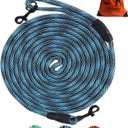 Long Dog Leash Tie-Out Check Cord, 16FT/30FT/50FT/100FT Recall Dog Training Rope Leash, Heavy Duty Dog Lead for Large Medium Small Dogs Playing, Camping, or Backyard (15FT, Blue)