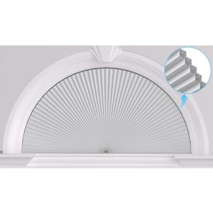 Myshade Arch Window Shades Half Circle Blackout Cellular Shades Cordless No Drill Blinds for Windows Half Moon Honeycomb Fabric No Tools Room Darkening Shades Easy Install (1PCS White 72" W X 36" H)