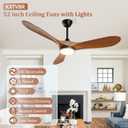 52 inch Ceiling Fans with Lights, 6 Speeds Noiseless DC Reversible Ceiling Fans with Lights & Remote, 1/2/4H Timer, 3CCT Dimmable Modern Ceiling Fans for Living Room, Bedroom (Walnut Wood)
