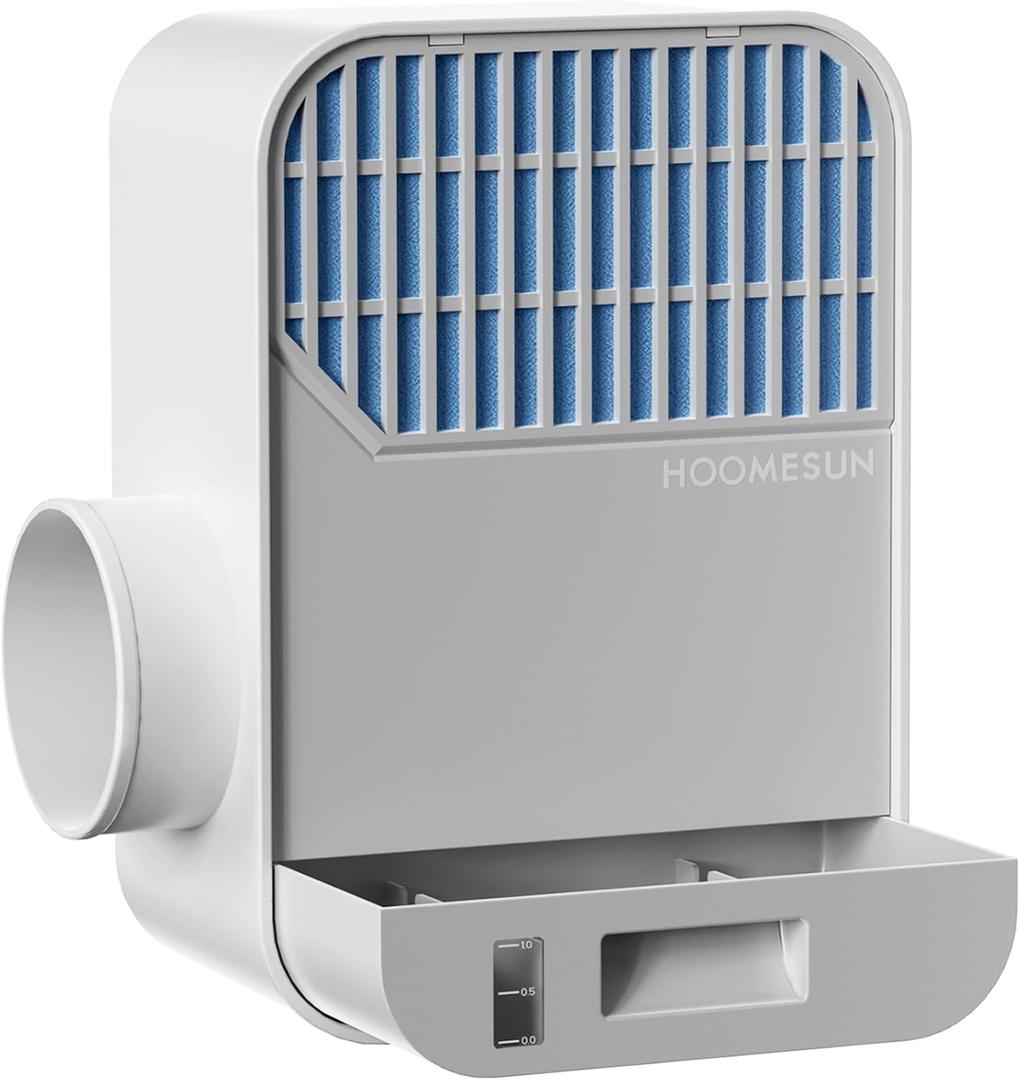 Dryer Vent Box, Indoor Dryer Vent Kit for Electric Dryer, 3-in-1 Indoor Vent Kit with Water Drawer System and 8 Polyester Filters, 4 Inch Vent Hose Inside Dryer Venting System