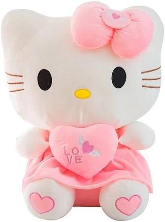 Kitty Plush  Collectible Kitty Plushie Cute Stuffed Animal Toy Adorable Kawaii Doll (Pink 30cm .)