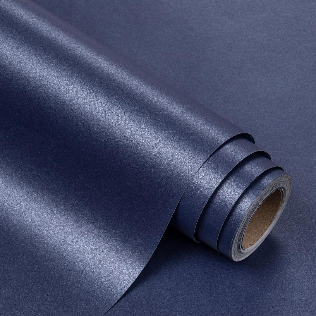 WRAPAHOLIC Navy Blue Matte Wrapping Paper - 81.5 Sq Ft Pearly-Lustre Solid Color Cream Wrapping Paper Perfect for Wedding, Birthday, Baby Shower, Christmas - 30 inch x 33 feet