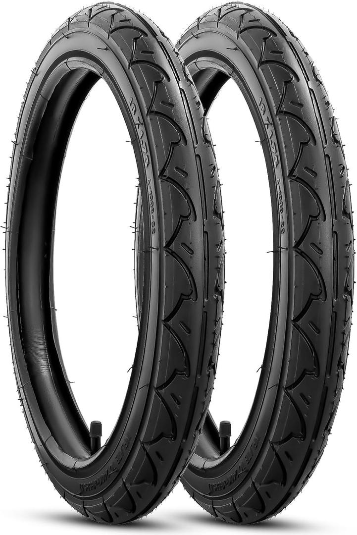 Rear 16×1.75 Tires and Inner Tubes, 16x1.75/ 47-305 Stroller Tires Fit for BOB 3-Wheeler Gear Jogging Troller Models-Single and Double Stroller Including Revolution SE/ Pro/ Flex/ SU/ Ironman(2Sets)