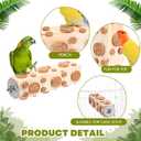 Skyygemm 2 Pieces Bird Chew Toy Wooden Foraging Toys for Birds Parrot Cork Stopper Toys Woodpecker Feeding Toy for Macaws, Small Parakeets, Conures, Budgies, Finches Conure Cockatiel
