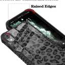 Compatible with iPhone XR Case Black Leopard Design for Women Girls, Military Grade Shockproof Bumper Anti-Scratch Acrylic Back Protection Cover