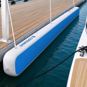 COOLWAVE 10FT Inflatable Dock Bumper, Rectangle Inflatable Flat Boat Fenders Bumpers for Docking, Heavy Duty Large Dock Fender for Yachts, Pontoon Boat, Fishing Boat, Ski Boat (10FT)