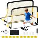 Garvee 6x4 ft Soccer Goal Set, 2-Pack Pop Up Soccer Net Set for Backyard, Portable Soccer Goal for Youth Players, with Soccer Ball, Cones, Ground Stakes & Carrying Bag, for Indoor Outdoor Practice