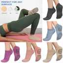 Unenow 5 Pairs Pilates Socks for Women Non Slip Socks with Grips for Yoga Hospital Barre Barefoot