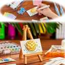 WangMoxi Magic Foam Texture Painting Kit,3D Drawing Canvas Sponge,Magic Puffy Paint,DIY Drawing Paper Pens for Everyone Art Supplies,Crafts for Kids (Square)